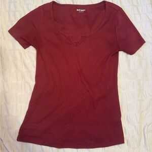 Old Navy Women's Maroon Short Sleeve Tee